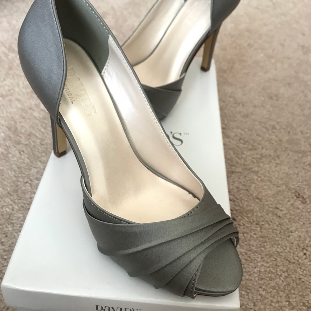 SATIN PLEATED D'ORSAY PLATFORM PUMPS NWT